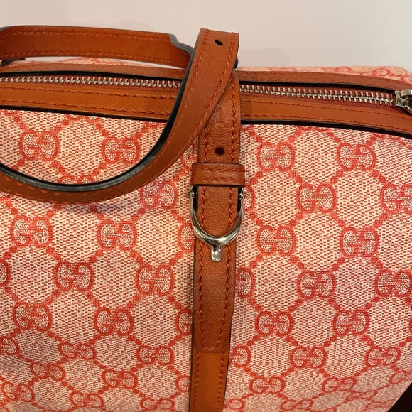 Gucci 322231 nice GG Supreme canvas boston bag Orange - Picture 7 of 11